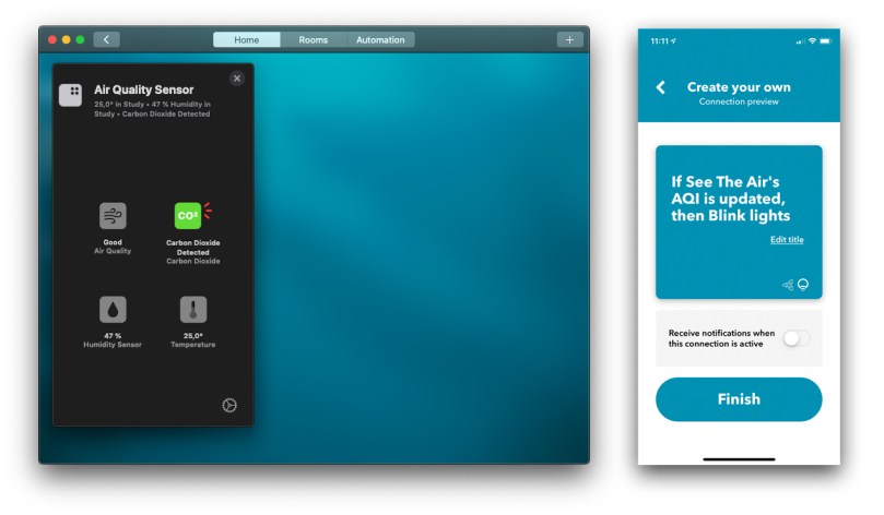 Apple Home HomeKit Kaiterra IFTTT