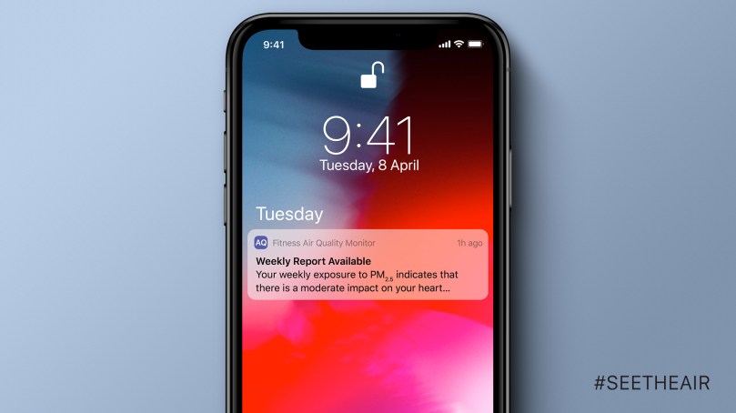 iPhone Xs Mockup Fitness air quality