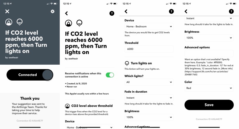 airthings LIFX IFTTT